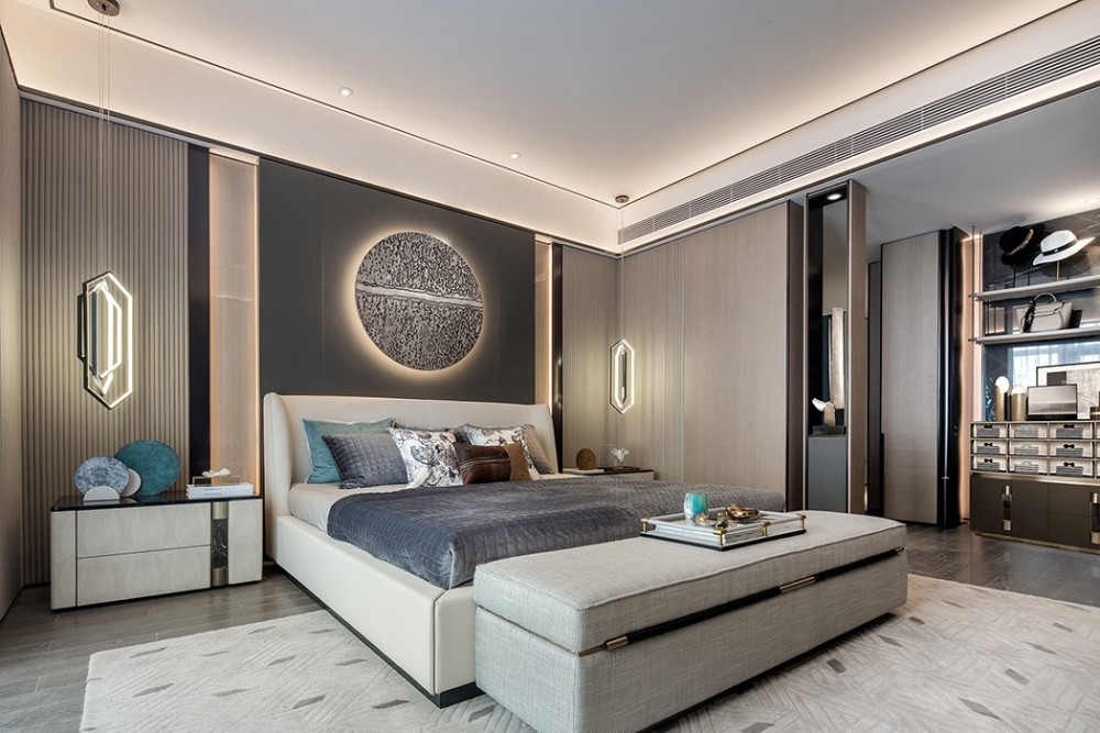 新中式风格室内家装案例效果图-主卧 新中式风格室内家装案例效果图-主卧