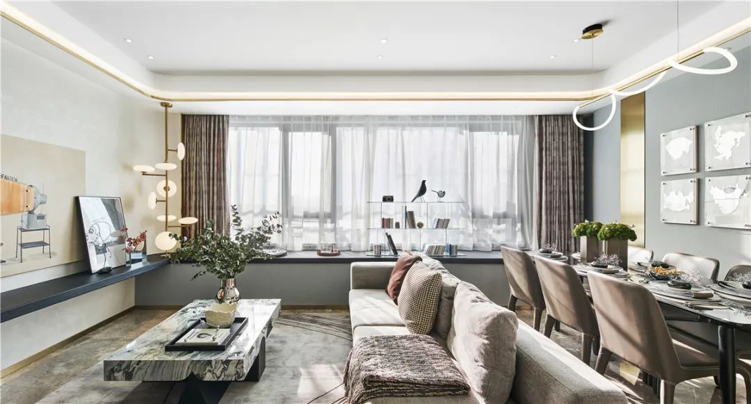 现代轻奢风格家装设计室内装修效果图-客厅 现代轻奢风格家装设计室内装修效果图-客厅