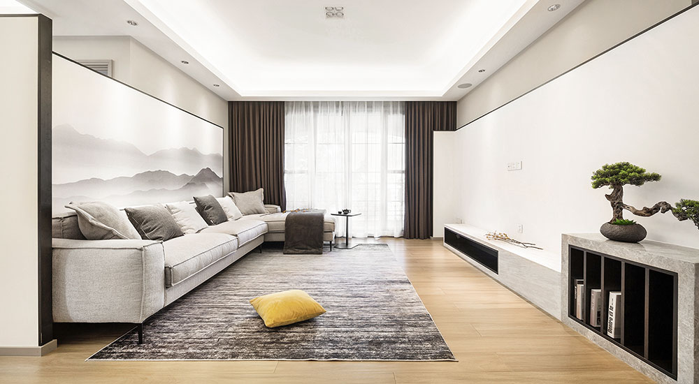 简约中式风格室内家装案例效果图-客厅沙发