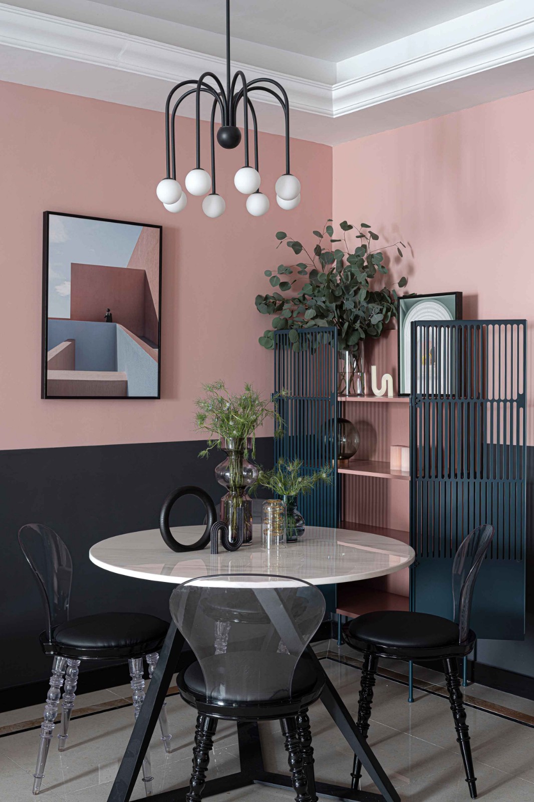 装修案例现代轻奢风格室内装修效果图-餐厅 装修案例现代轻奢风格室内装修效果图-餐厅