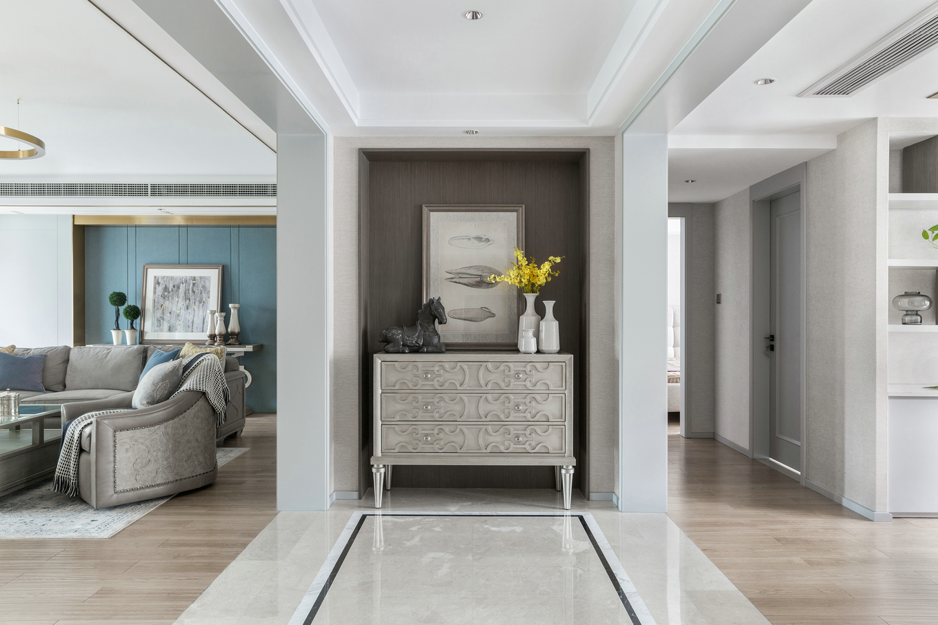 美式轻奢风格家装设计室内装修效果图-玄关走廊 美式轻奢风格家装设计室内装修效果图-玄关走廊