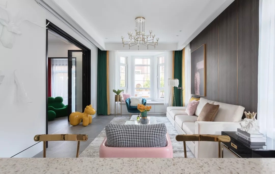 装修公司轻奢风格别墅装修效果图-客厅 装修公司轻奢风格别墅装修效果图-客厅