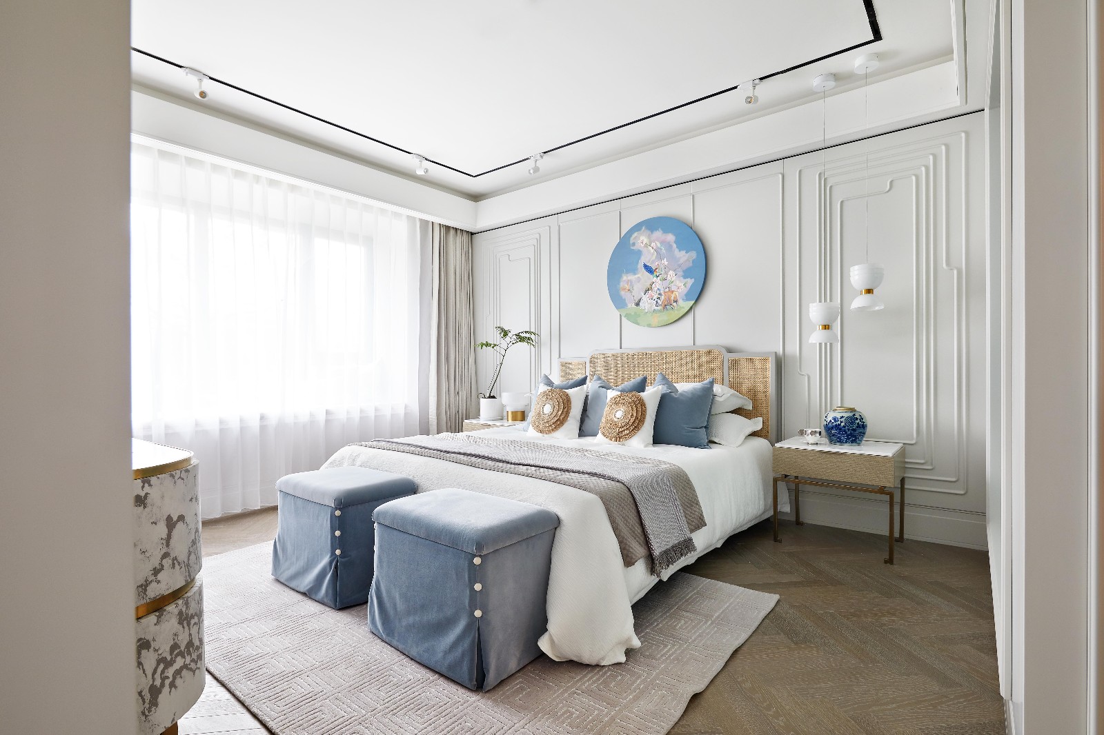 法式风格家装设计室内装修效果图-卧室 法式风格家装设计室内装修效果图-卧室