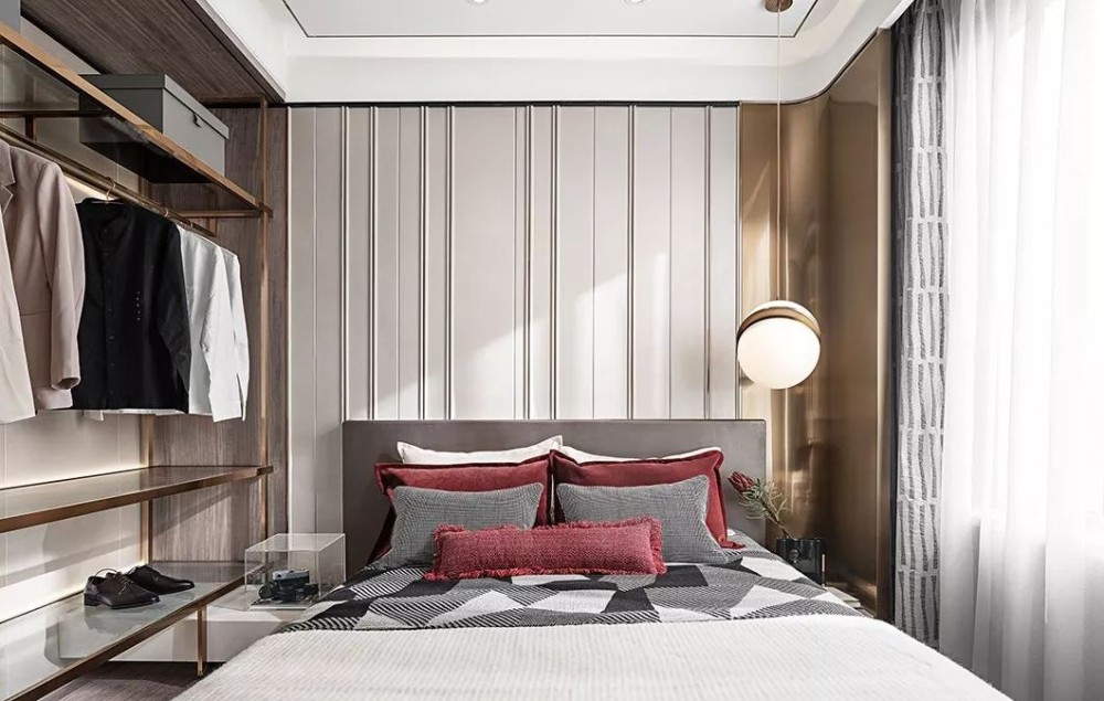 现代轻奢风格室内家装案例效果图-主卧 现代轻奢风格室内家装案例效果图-主卧