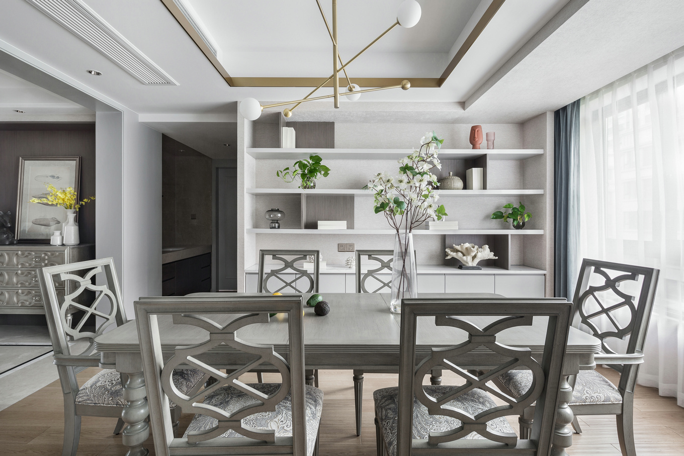 美式轻奢风格家装设计室内装修效果图-餐厅 美式轻奢风格家装设计室内装修效果图-餐厅