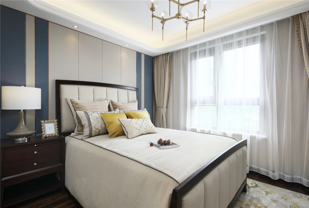 轻奢风格室内家装案例效果图-次卧 轻奢风格室内家装案例效果图-次卧